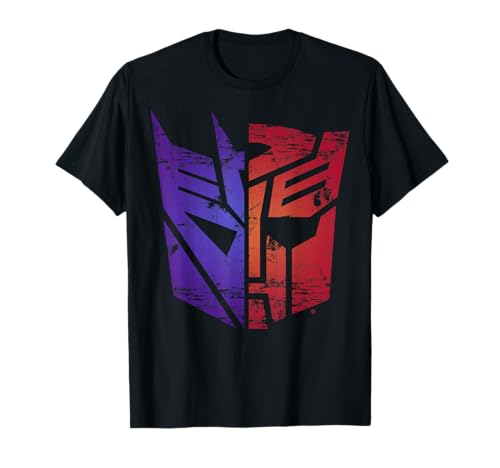 Transformers Decepticon Autobot Distressed Split Logo T Shirt