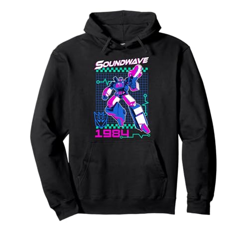 Transformers Soundwave 1984 Retro Grid Logo Pullover Hoodie