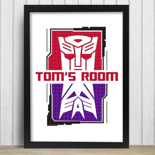 Themed Transformers Print Logo Personalisierbarer Name Wandkunst Poster