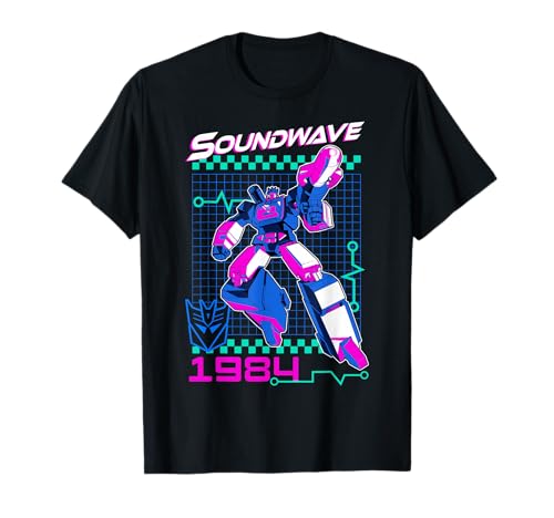 Transformers Soundwave 1984 Retro Grid Logo T Shirt