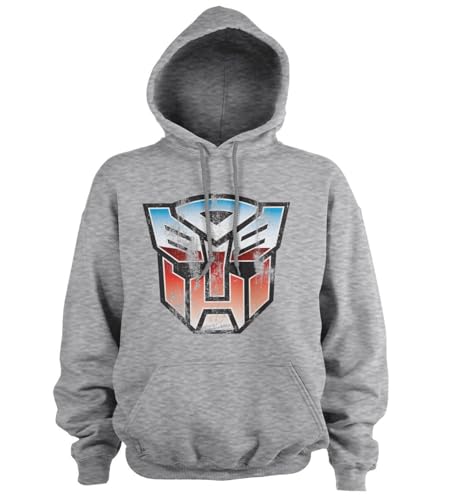 Transformers Offizielles Lizenzprodukt Distressed Autobot Shield Kapuzenpullover Heather