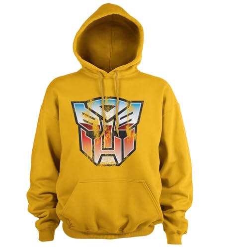 Transformers Offizielles Lizenzprodukt Distressed Autobot Shield Kapuzenpullover Gold